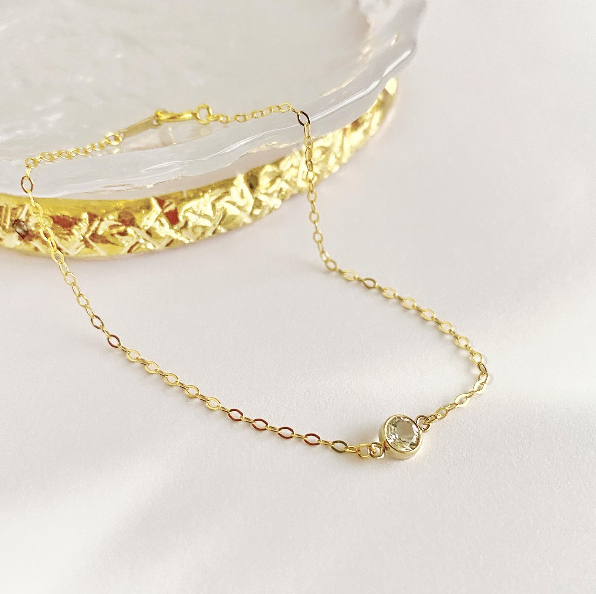 14kgfホワイトトパーズのブレスレット